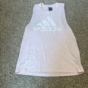 adidas Light Pink Speckled Logo Tank Top